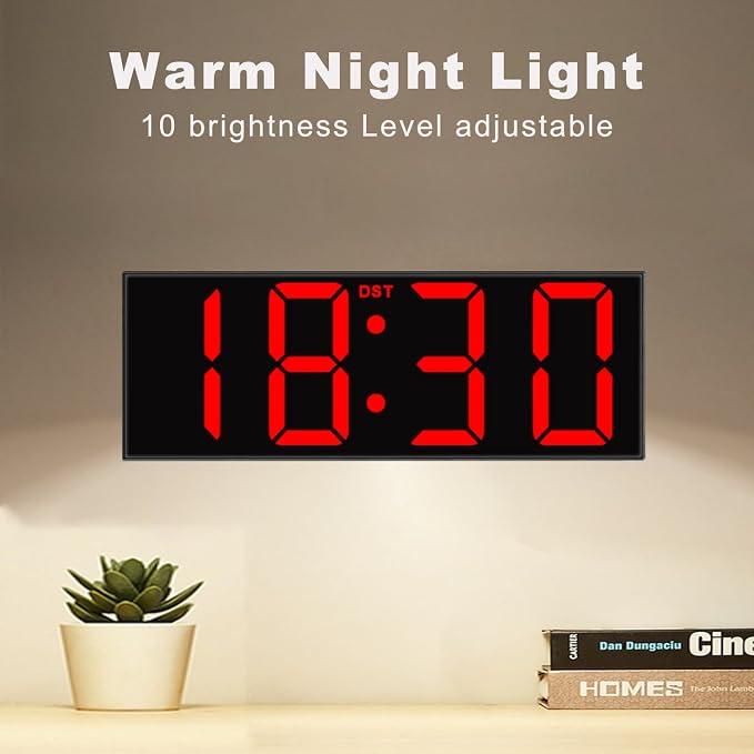 JALL 12'' Large Digital Wall Clock, Big LED Number Dispaly, RGB Colors - Image 4