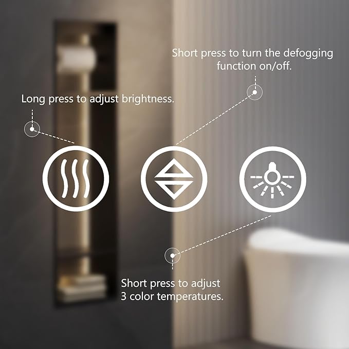 NEWBULIG 28X20 Inch LED Bathroom Wall Mirror - Image 3