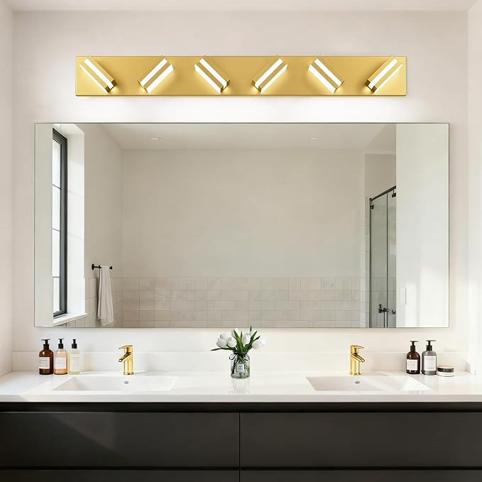 IZORRO LED Modern Bathroom Lights Fixtures, Brushed Glod Acrylic Wall Lighting - Image 7