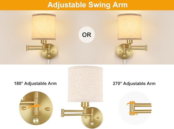 GOODATE Plug in Wall Sconces - Image 6