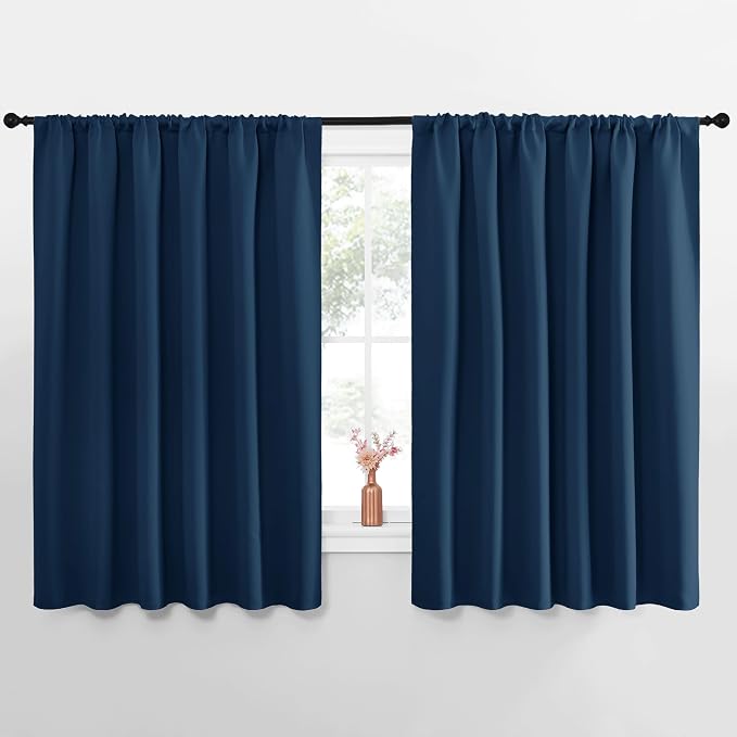 NICETOWN Blackout Curtains for Bedroom, Moroccan Blue, 1 Pair, 62 by 63-inch by NICETOWN