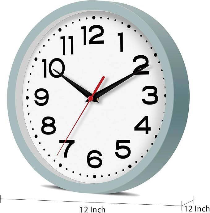 Roymnie Wall Clock Silent Non-Ticking Modern Clock Battery Operated 12 Inch - Image 2