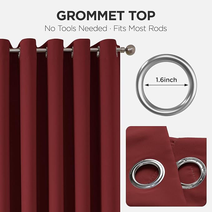 Joydeco Blackout Door Curtain for Doorway Privacy 84 Inches Long, Grommet - Image 9