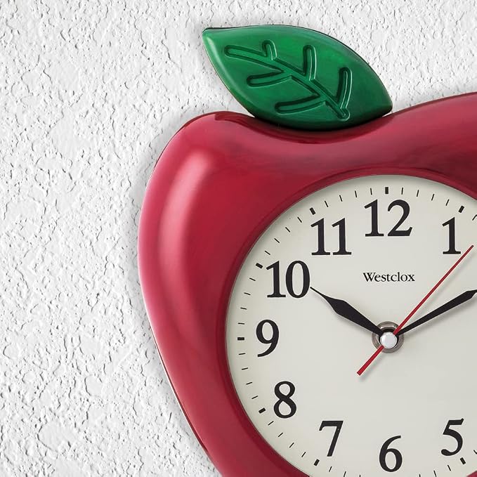 Westclox 10" 3-Dimensional Apple Wall Clock- Model #38038A - Image 4