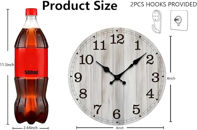 Wall Clock, Modern Wall Clocks Battery Operated, Silent Non Ticking Clock - Image 3