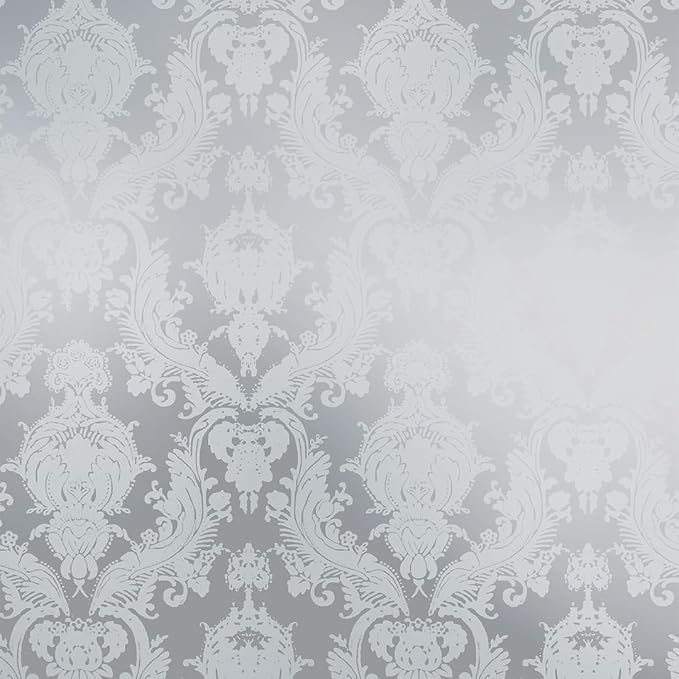 Tempaper Textured Metallic Silver Damsel Removable Peel and Stick Damask by TempaperCo