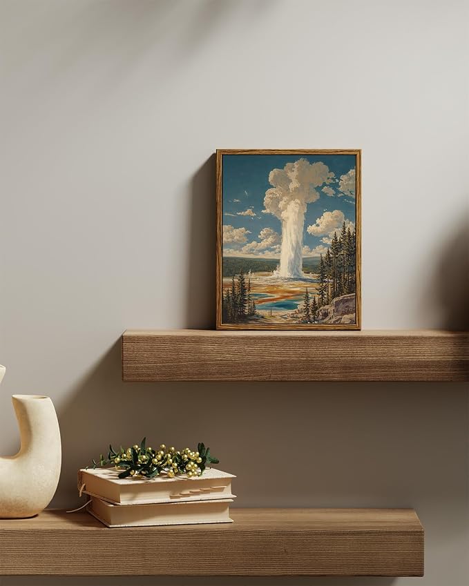 InSimSea Framed Canvas Wall Art, Vintage National Park Art - Image 2