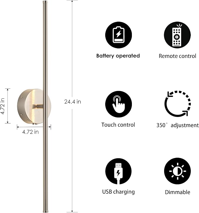 KARTOOSH Battery Operated Wall Sconces - Image 5