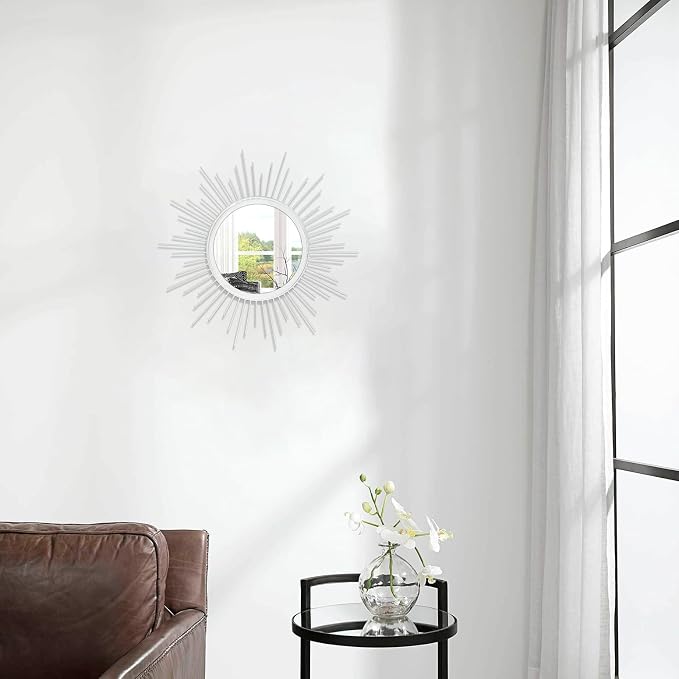 Wall Decor Spoked Sunburst Accent Wall Mirror Round Home Modern Metal Art Mirror - Image 4