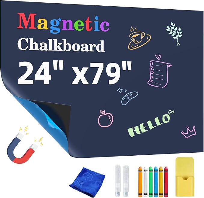Magnetic Chalkboard Contact Paper, Magnetic Black Board Wall Decal by MrMagnet