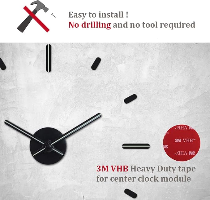 Presentime & Co Large Frameless DIY Wall Clock - Image 2