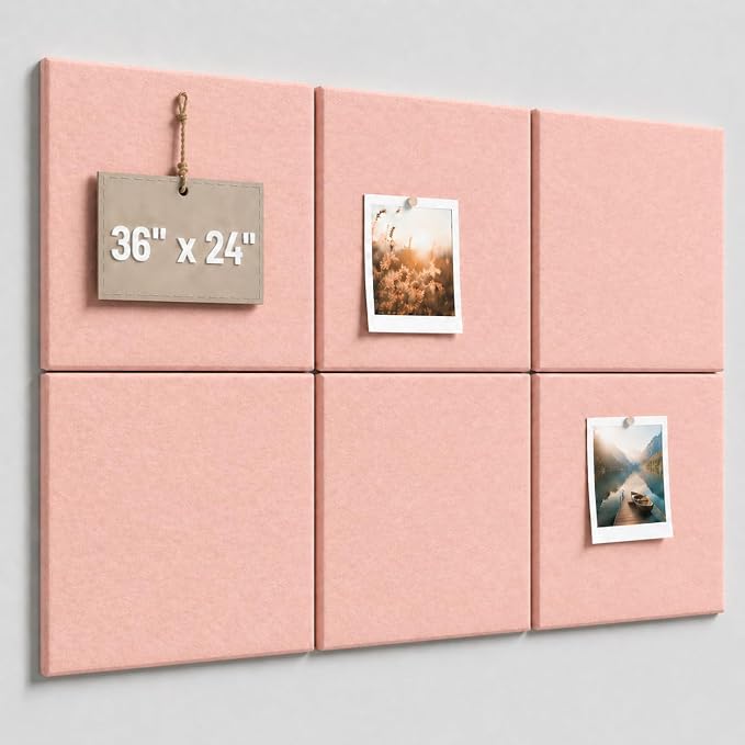 Large Cork Boards for Walls – 36" x 24" Self Adhesive Felt Wall Tiles by CreateYourIdealSpace