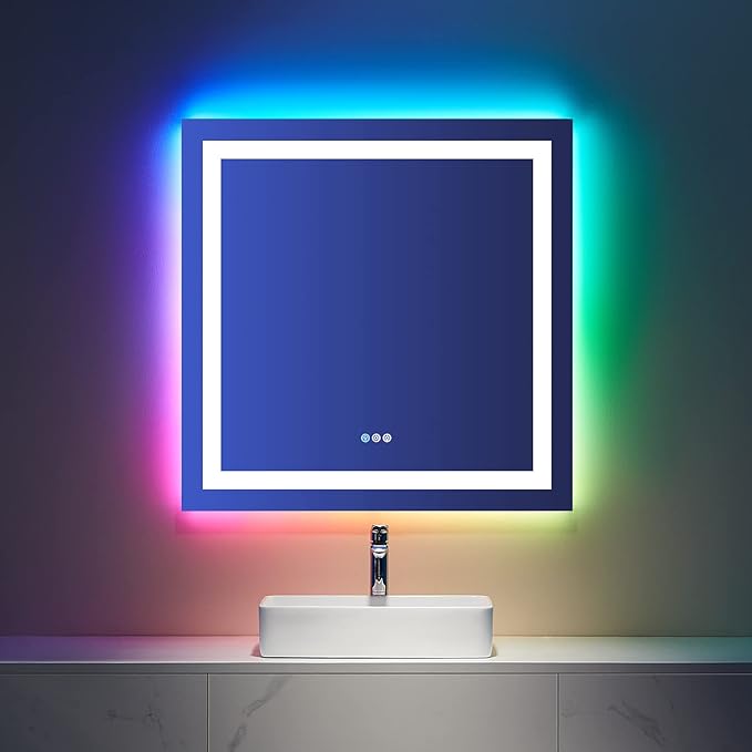 LOAAO 36"X36" LED Bathroom Mirror by LOAAO