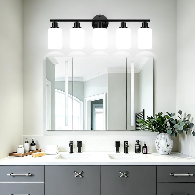 5-Light Bathroom Light Fixtures, Bathroom Wall Lamp, - Image 6