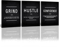 KAWAHONE Motivational Success Canvas Wall Art, Grind Hustle Confidence Wall by KAWAHONE