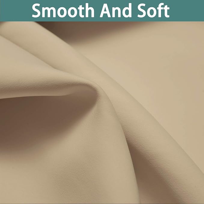 Yakamok Beige 100% Blackout Curtains - Image 7