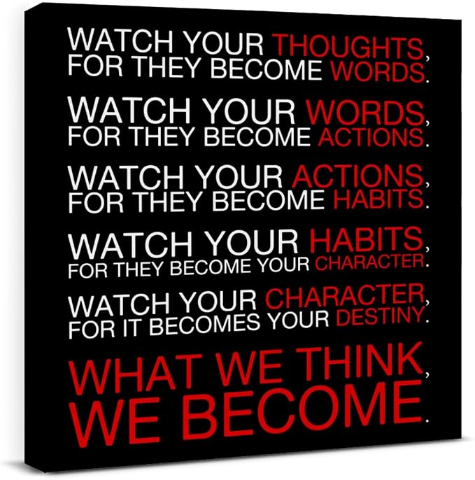 Watch Your Thoughts Motivational Classroom Posters, Inspirational Wall Decor by VAHATAN