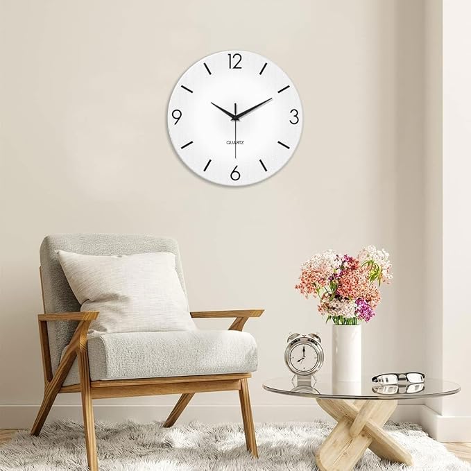 XFM White Wall Clocks Battery Operated - Image 3