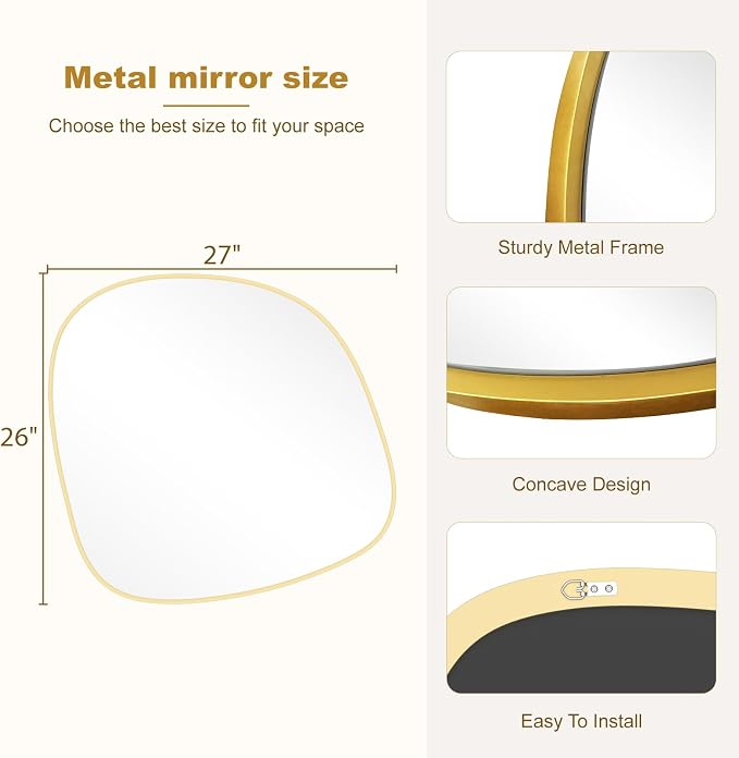 WallBeyond Asymmetrical Mirror, Irregular Wall Mirror, Wall Mirrors Decorative - Image 6