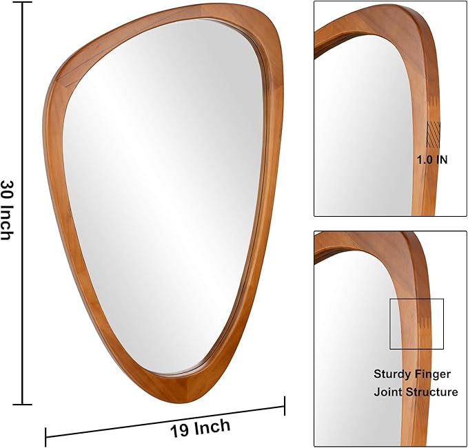Irregular Wall Mirror Asymmetrical Bathroom Mirror, Wall Mounted Decorative - Image 2