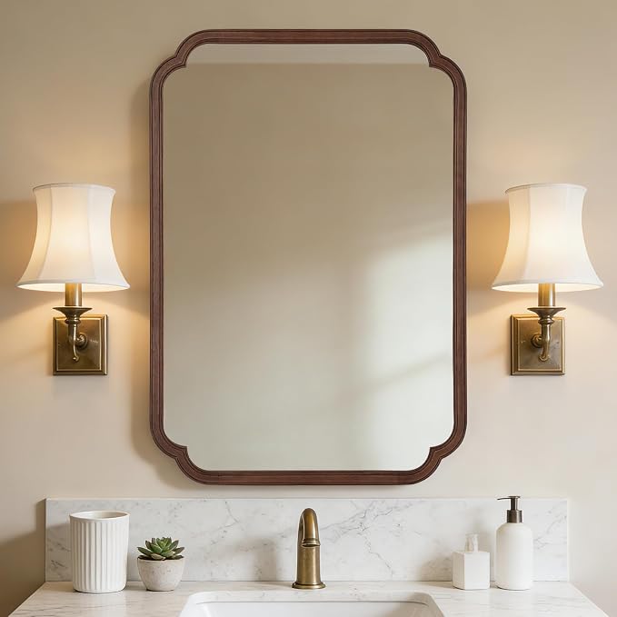 WallBeyond 28" x 40" Wood Bathroom Mirror by WallBeyond