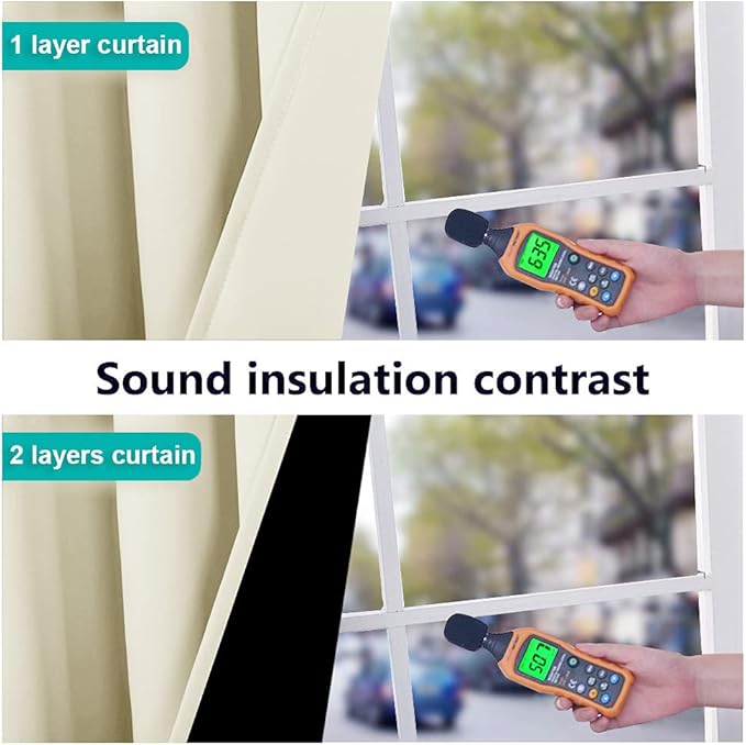 NICETOWN Warm Curtains for Winter, Thermal Insulated 100% Blackout Sound Proof - Image 3