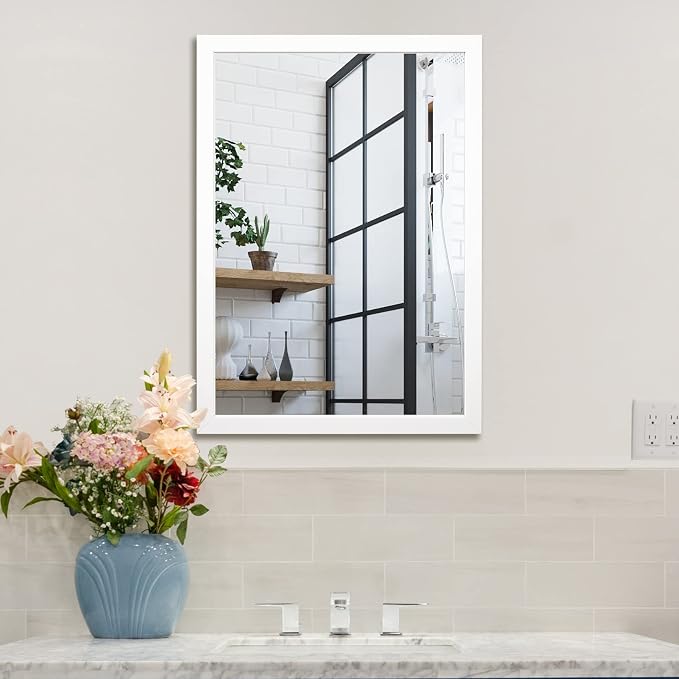 BOMINICA Rectangular Wall Mirror 20” x 28” Bathroom Mirror Framed Wall Mirror by BOMINICA