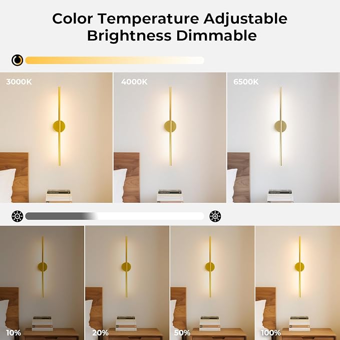 GvvooHome Battery Operated Wall Sconces Set of 2, 10000mAh Wireless - Image 2