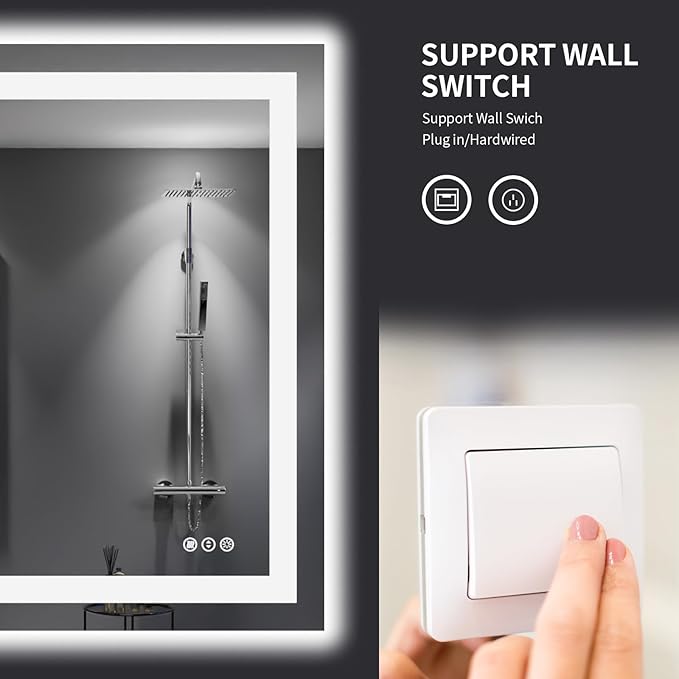 LOAAO 40"X36" LED Bathroom Mirror - Image 7