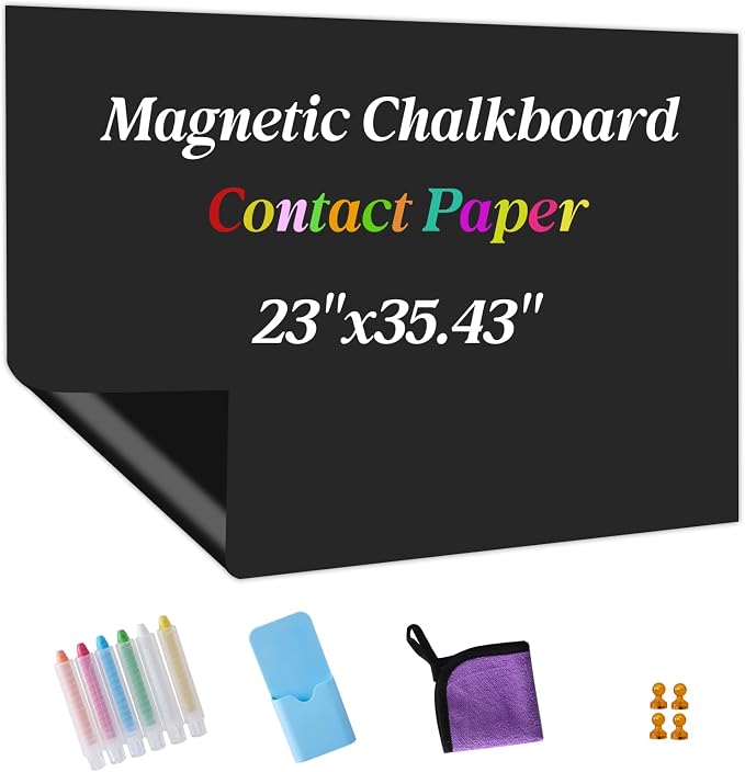 Magnetic Chalkboard Contact Paper Adhesive 23" x 35.43", Magnetic Chalkboards by Unknown