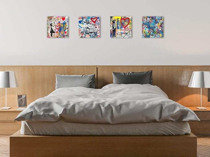 Biufo Banksy Canvas Wall Art Pictures Pop Graffiti Street Art Painting Artwork - Image 2
