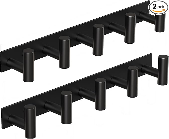 Coat Rack Wall Mounted with 5 Hooks, Heavy Duty Stainless Steel Wall Hooks by VINHOLD