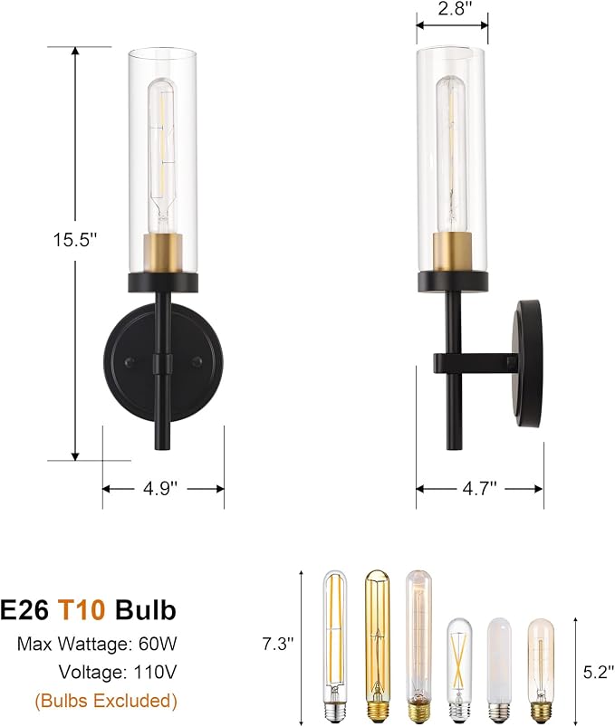 Hardwired Wall Sconces Set of Two, Modern Farmhouse Wall Mount Lights - Image 6