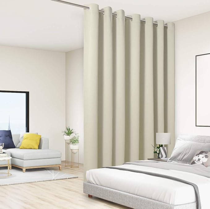 BONZER Room Divider Blackout Curtain Wide Room Darkening Total Privacy Wall by Bonzer