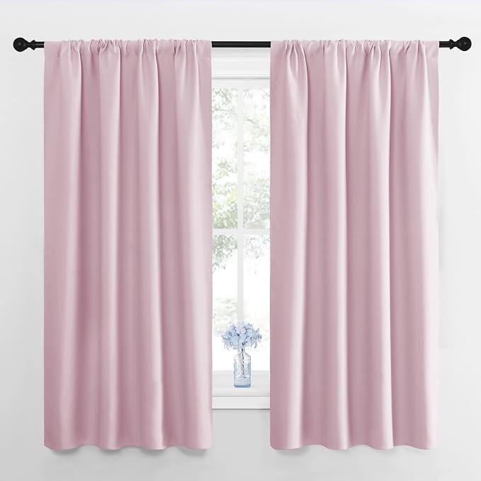 NICETOWN RV Blackout Curtains for Camper Windows, Baby Pink, Short Blackout by NICETOWN