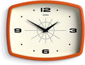 JONES CLOCKS® Movie wall Clock | Retro Rectangular Clock | 10 inch | Orange | by JONESCLOCKS