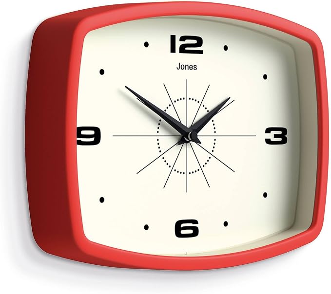 JONES CLOCKS® Movie Wall Clock | Rectangular Retro Clock | 25cm | Red | Cool - Image 2