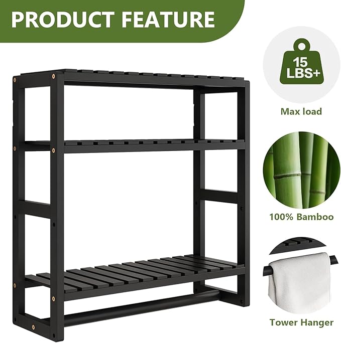 Galood Over The Toilet Storage Bathroom Shelves Wall Mounted 3 Tier Space Saver - Image 5