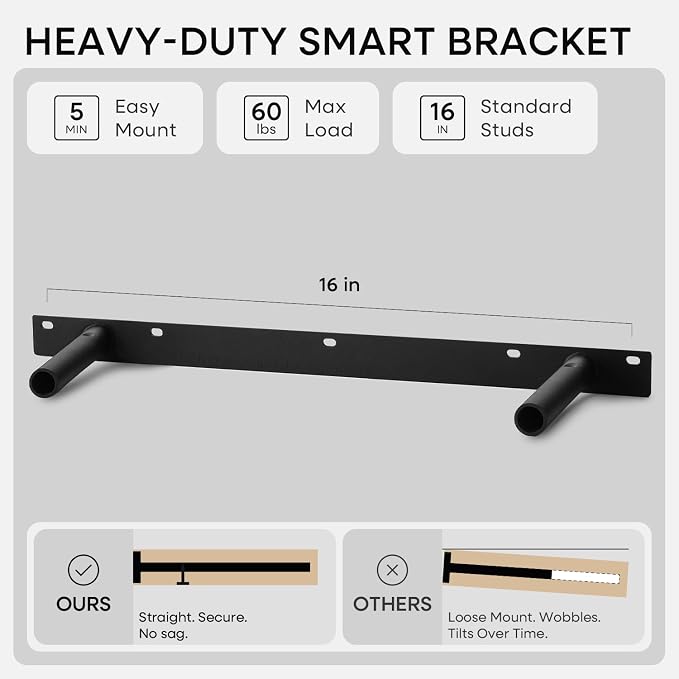 Homeforia Black Floating Shelves 24 inch, High End Solid Real Wood 24inch - Image 5