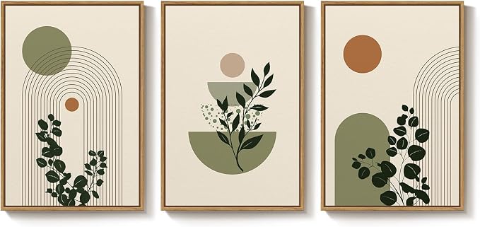3 Piece Large Framed Abstract Boho Wall Art - Image 7