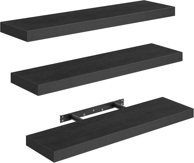 RALGEND Floating Shelves for Wall, 1.5" Thick Wall Shelf Set of 3 - Image 9