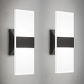 Modern LED Wall Sconces Set of Two, 12 Inch Indoor Dimmable Black Wall Lights by BrillianceMeetsDurability