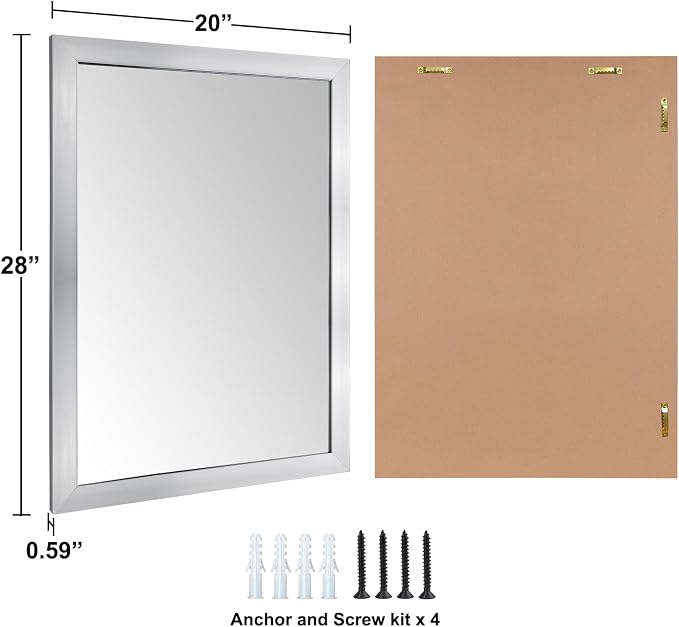 Ruomeng Bathroom Mirror 20" x 28" Rectangular Wall Mirror - Image 7