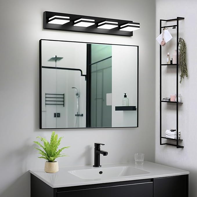 IZORRO LED Modern Bathroom Lights Fixtures, Matte Black Acrylic Wall Lighting - Image 6