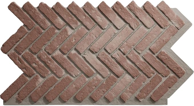 EverStone Herringbone Faux Brick Panel, 46 1/2"W x 25 1/4"H x 1"D, Old Chicago by EkenaMillwork