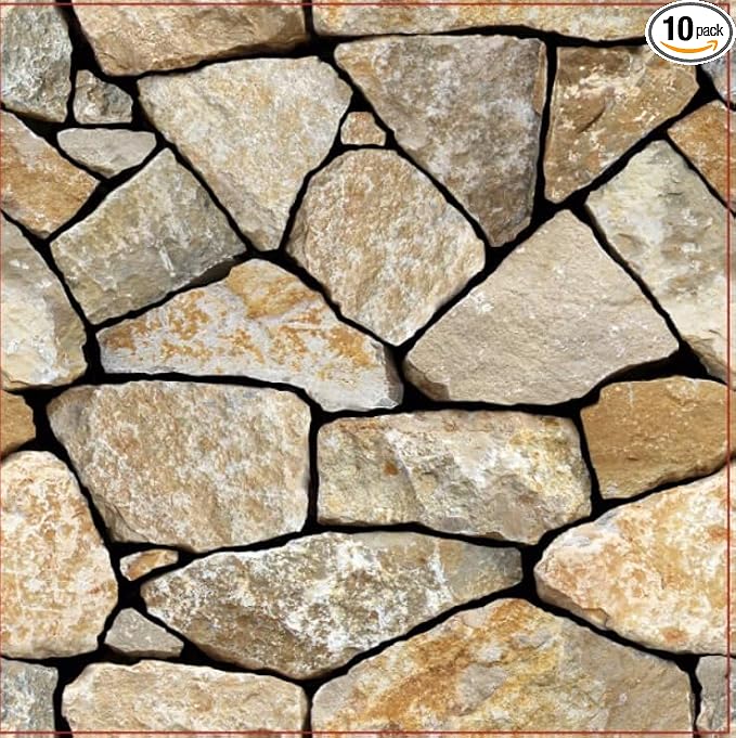 COMSTICKC 3D Faux Stone Wall Panel Peel and Stick Wall Stickers, Not Real Stone by COMSTICKCDECOR