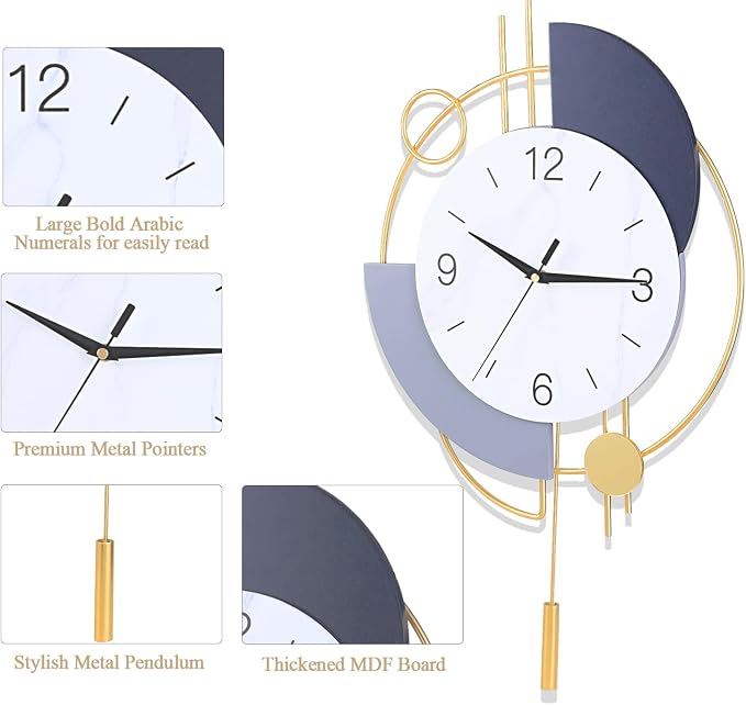 Dankeit Wall Clock, Silent Quality Quartz Battery Operated - Image 2