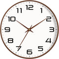 Woodgrain Wall Clock, Silent Non-Ticking Battery Operated Clock 10 Inch by MABPEDO