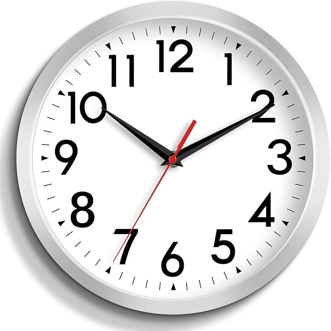 DAXSMY Wall Clock Small Analog 8 Inch Silent Non Ticking Battery Operated by DAXSMY