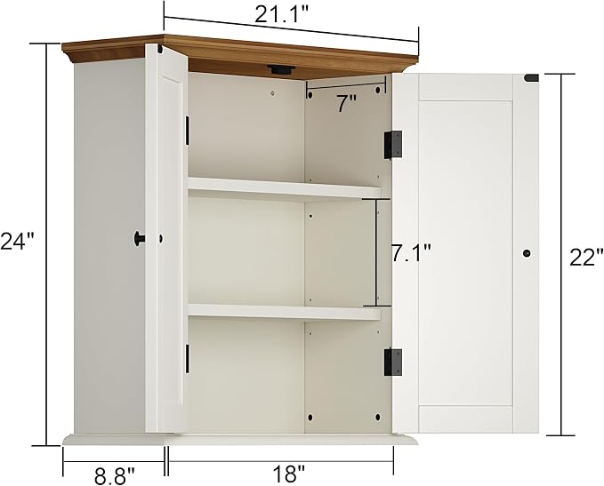 ChooChoo Bathroom Wall Cabinet, Over The Toilet Space Saver Storage Cabinet - Image 2